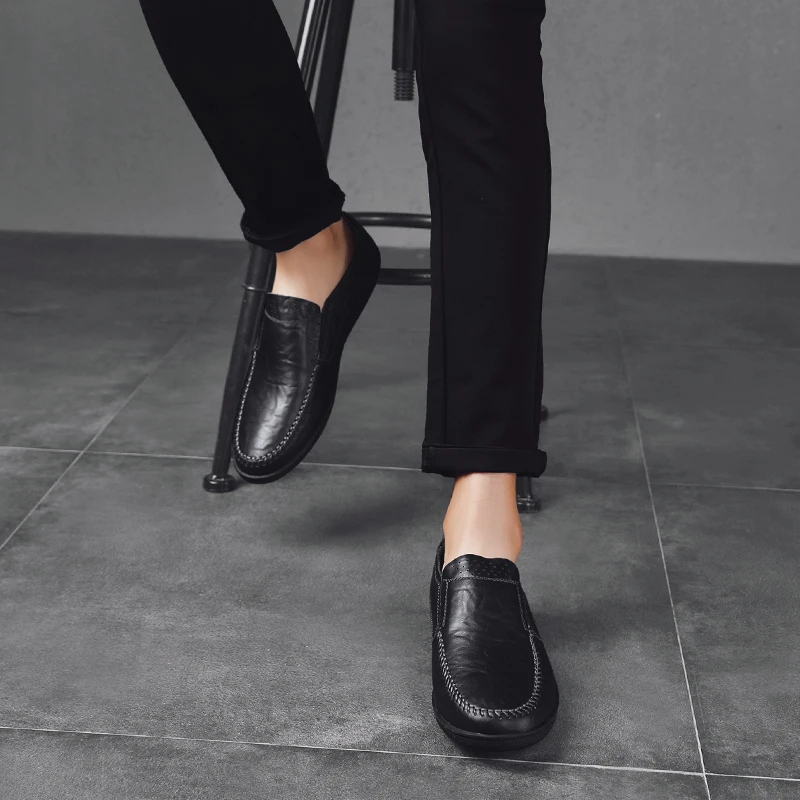 Мокасины мужские из натуральной кожи дышащие повседневные | Обувь