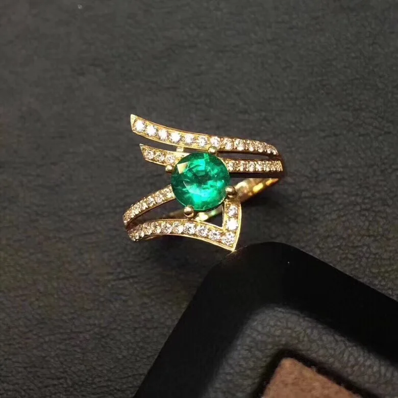 

BOEYCJR S925 Silver Trendy Emerald Fine Jewelry Adjustable Elegant Gemstone Rings for Women Engagement Gift anillo anneau