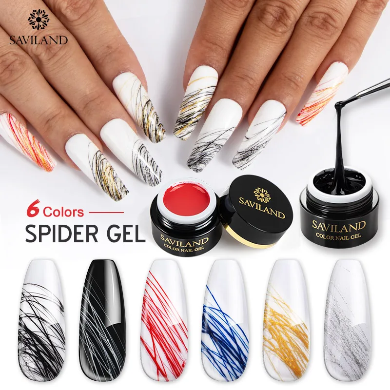 SAVILAND Spider Wire Гель лак для рисования ногтей креативный волочильный Шелковый