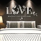 Стильные Съемные Виниловые 3d наклейки с стикер на стены любовь листьями, украшение для спальни, настенные Стикеры для домашнего декора, гостиной