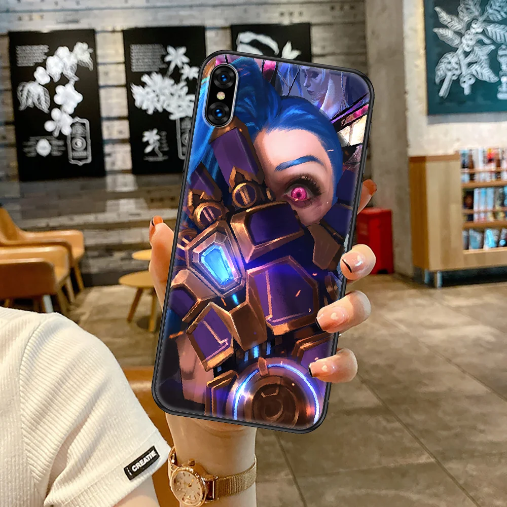 Arcane Jinx аниме чехол для телефона iphone SE 2020 6 6S 7 8 11 12 13 Mini Plus X XS XR Pro Max черный трендовый