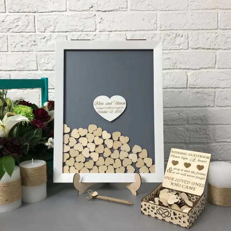 Индивидуальная прямая коробка Гостевая книга альтернативный Свадебный знак