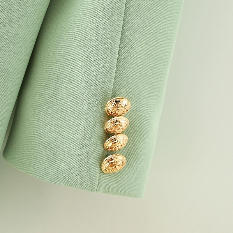 

SWEETKAMA2020 Green Blazer For Women Summer Blazer Double Breasted Jackets Ladies Blazer Feminino Formal Suit Jackets
