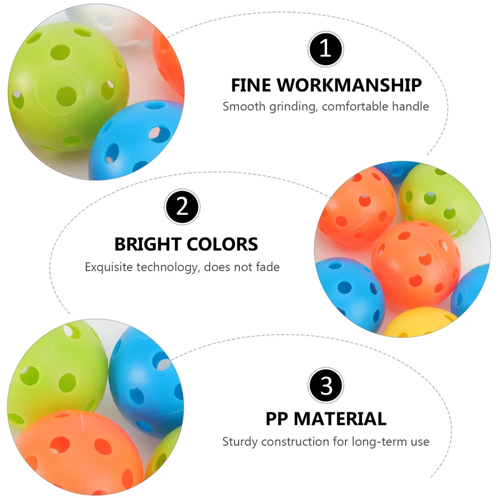 

24pcs Perforated Play Balls Hollow Practice Training Sports Balls (Mixed Colors)