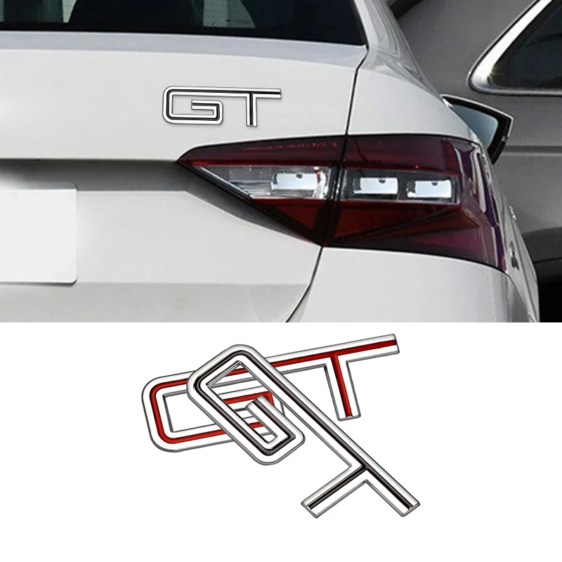 Автомобильный дизайн 3D металлическая хромированная эмблема GT наклейка на