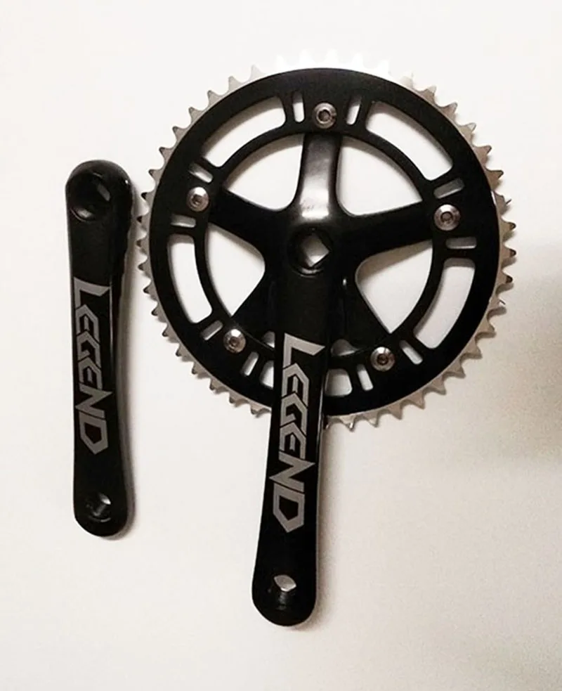 Купи 44/46/48/53T Crank Set Fixed Gear Small Wheel Folding Bike Bicycle Aluminum Chainwheel Alloy Crank Set Sprocket Crankset за 1,768 рублей в магазине AliExpress