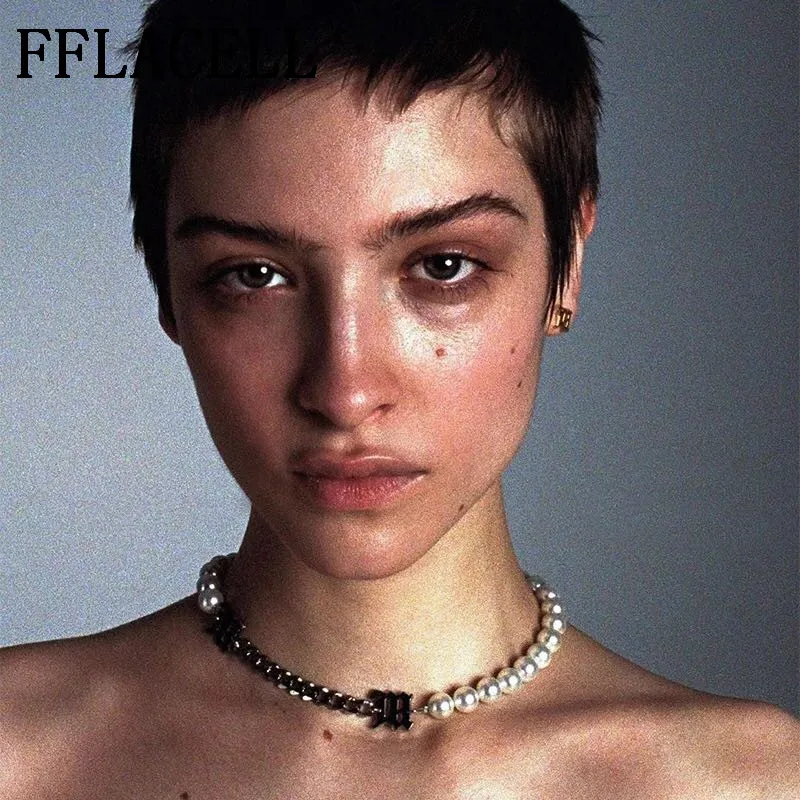 Ожерелье чокер женское с имитацией жемчуга аксессуар в стиле панк лассо