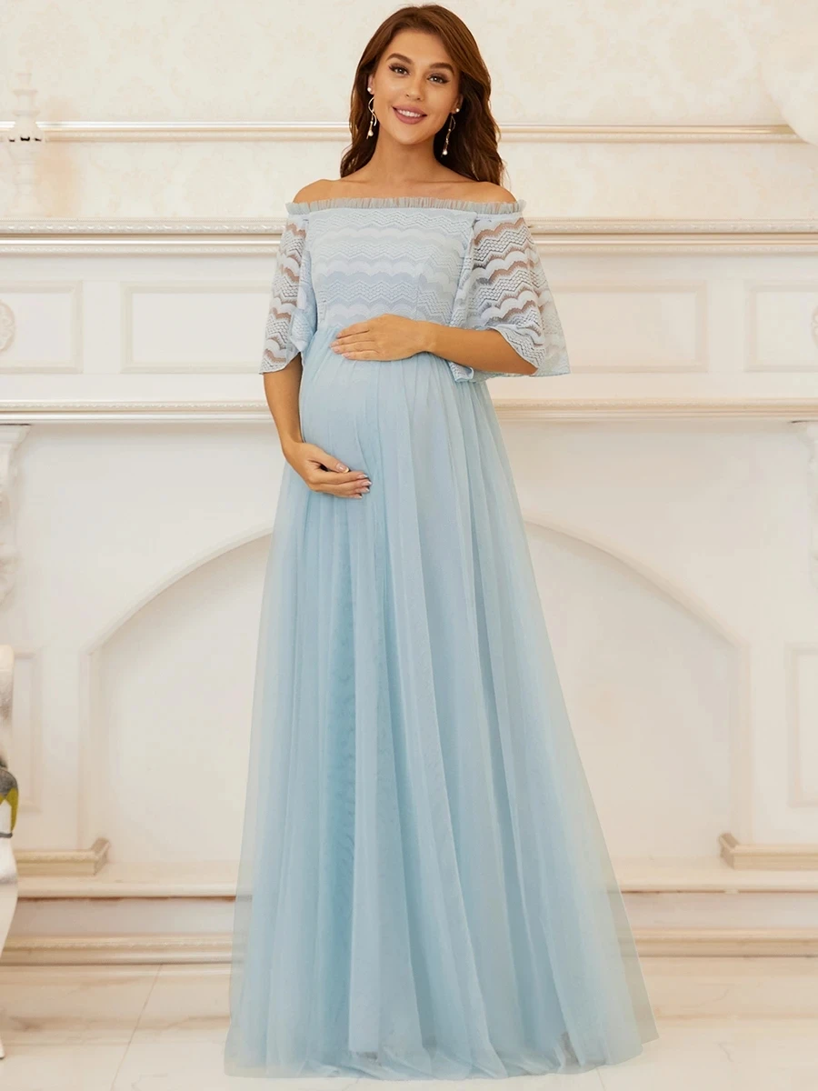 

Adorable A Line Strapless Off Shoulder Wholesale Maternity Dresses