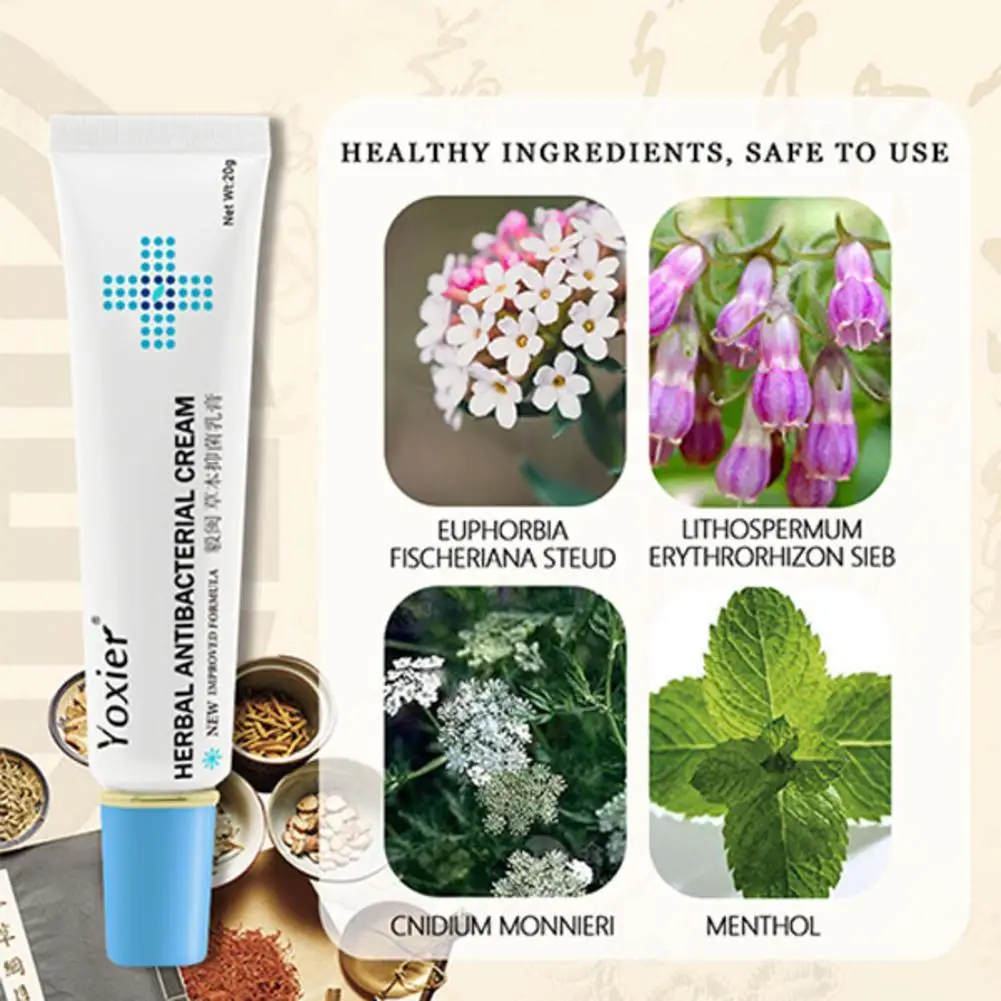 

20g Herbal Antibacterial Cream Psoriasis Cream Anti-itch Eczema Rash Treatment Urticaria Desquamation Relief Skin