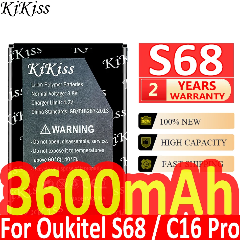 Мощный аккумулятор KiKiss 3600 мАч для OUKITEL S68/C16 Pro C16Pro S68Pro | Мобильные телефоны и