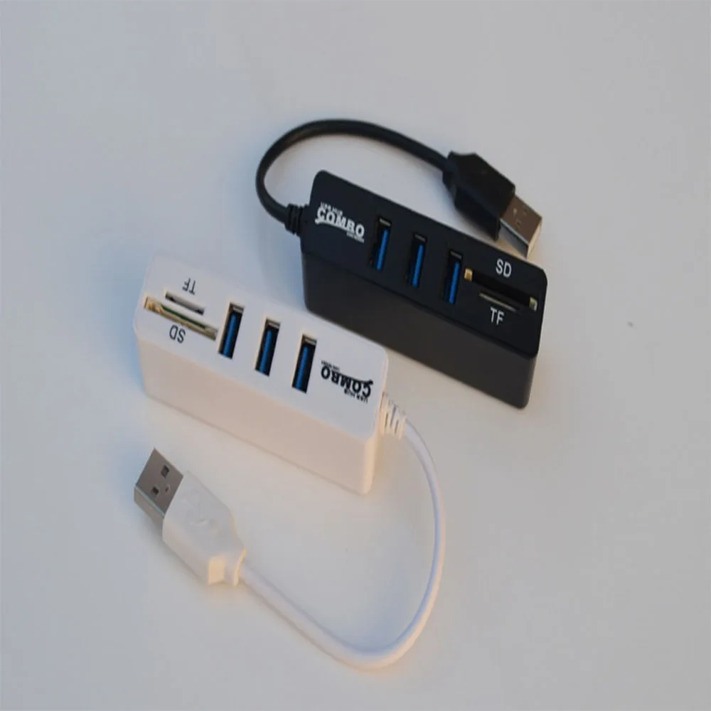 

USB Hub 3 Port Expander Adapter USB 2.0 Hub Multi USB Splitter 2.0 SD TF Card Reader For PC Computer Accessories Windows Macbok