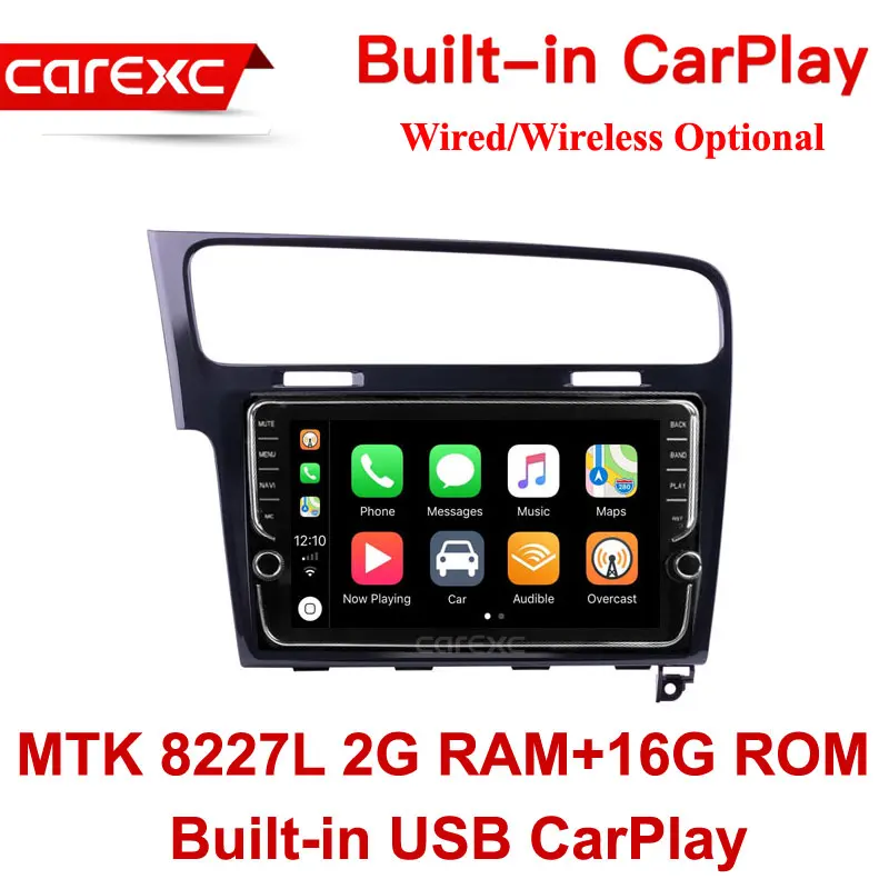 MTK 16G ROM Wired CarExc Авторадио Android 9,0 автомобильный Muiltmedia плеер для VW Volkswagen Golf 7 2013 головное устройство встроенный CarPlay с gps-навигацией без DVD - Цвет: MTK 16G ROM Wired