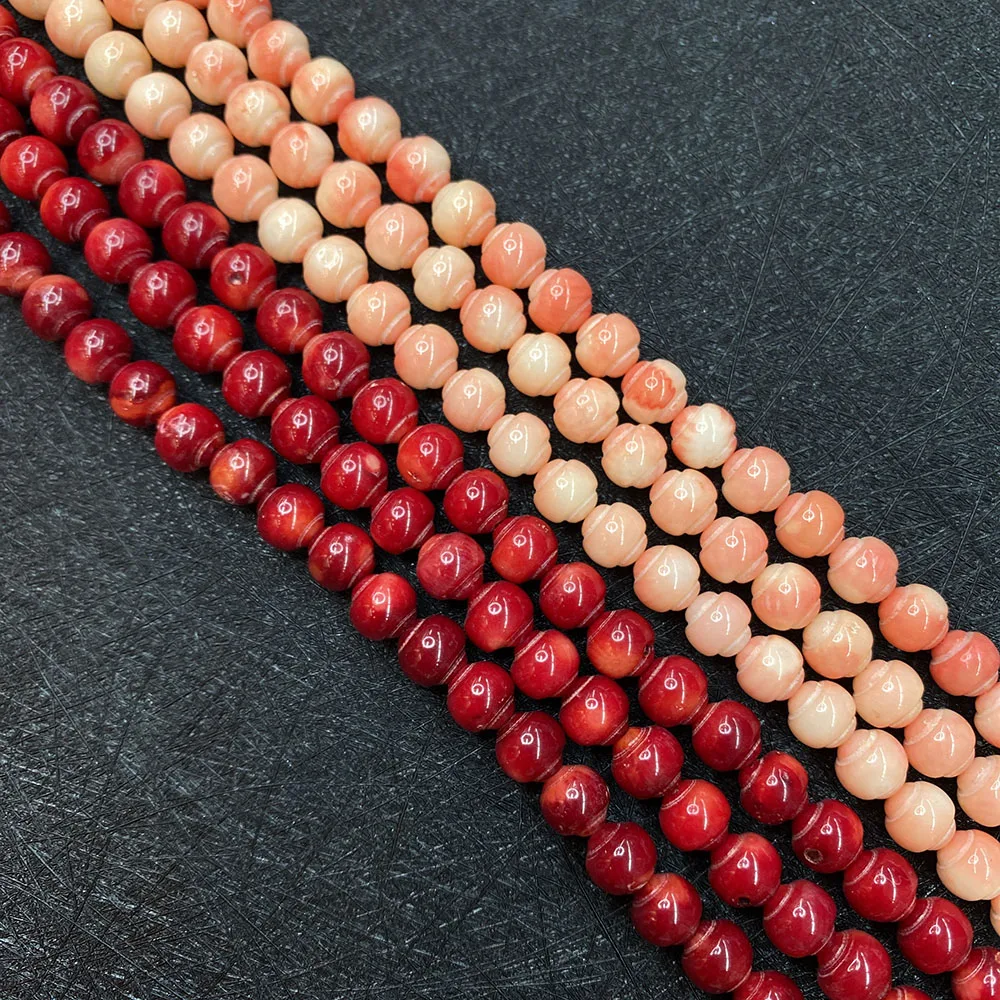 

Natural Red Coral Beads Hand Carved Beads Bulk Charm Jewelry Making DIY Necklace Bracelet Earrings Accessories 7mm Coral Beads