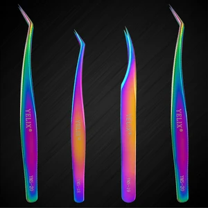 Пинцет для наращивания ресниц из нержавеющей стали, цвет золотой объемный пинцет