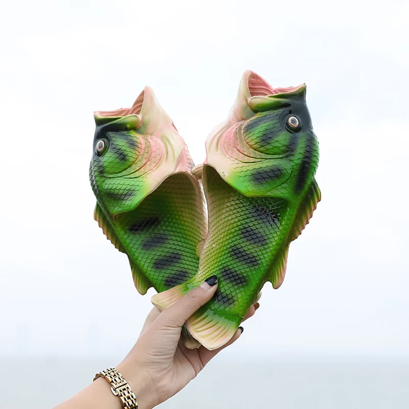 

Sandals Shoes Indoor Slippers Home Designer Take A Shower Non-slip Soft Light Sandy Beach Men's New 2021 Unisex Of Fish