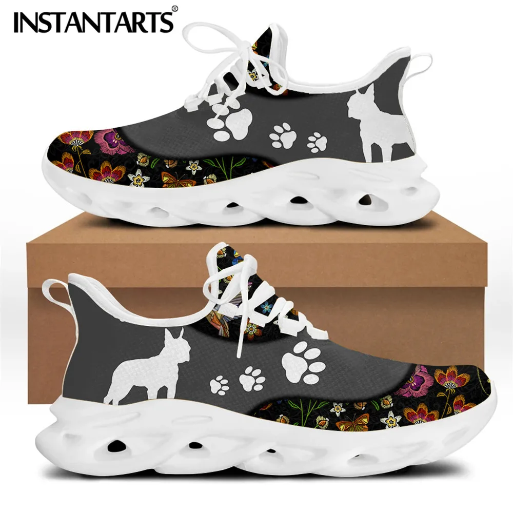 

INSTANTARTS Casual Vet Shoes for Women Veterinary Animal Paw Brand Design Female Lightweight Flat Sneakers Lace Up Footwear 2022