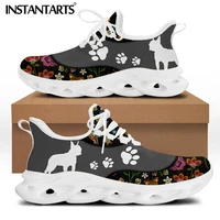 instantarts casual vet shoes for women veterinary animal paw brand design female lightweight flat sneakers lace up footwear 2022