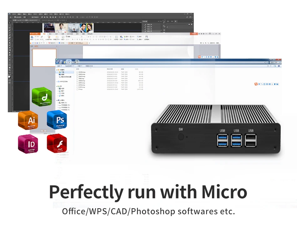 Безвентиляторный мини-ПК Core i3 7100U 4K HD i5 4200Y Celeron 3955U 2955U Windows 10 мини-компьютер NUC неттоп HTPC HDMI 6* USB minipc