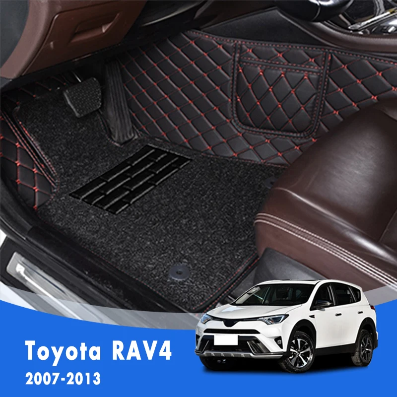 

Для Toyota RAV4 Rav 4 2013 2012 2011 2010 2009 2008 2007 Роскошные двухслойные автомобильные коврики с проволочной петлей, коврики, автомобильные аксессуары