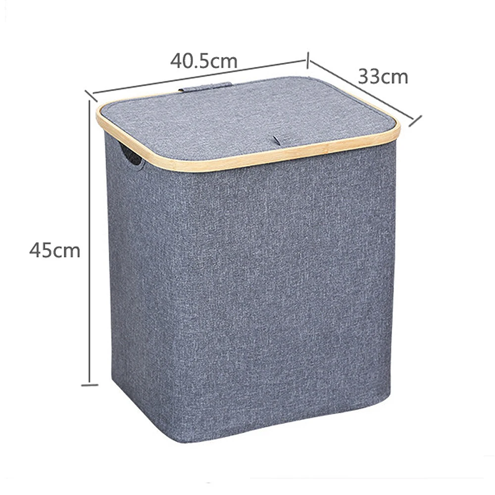 

Waterproof Foldable Laundry Basket With lid With Handle Large Bamboo Dirty Clothes/Toys/Debris Multifunction Storage Basket
