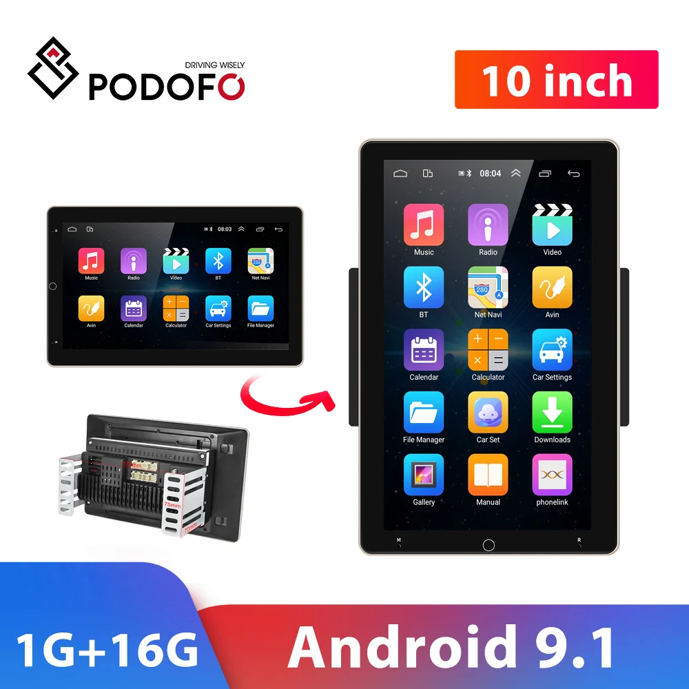 

Podofo Car Radio 2 Din Android GPS Wifi Audio Stereo Navigation Car Stereo 10" Universal Car Player for VW Polo golf 5 6 Toyota