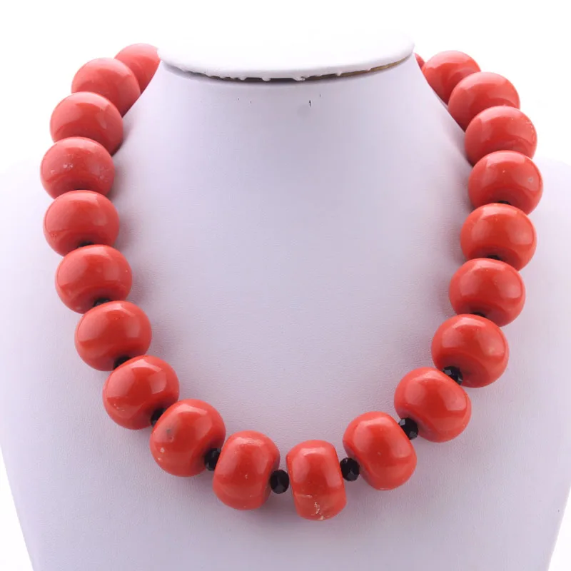Dudo Wine African Coral Beads Jewelry Set 28mm 24 inches Women Necklace Set Jewelry 2021 Pressed Coral