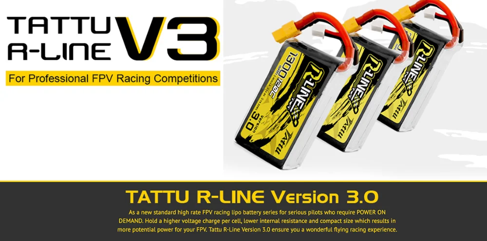 Татту R-Line Версия 3,0 V3 1300/1400/1550/1800/2000 мА/ч, 120C 4S 6S 4,2 V Lipo Батарея XT60 штекер небольшой гоночный Дрон с видом от первого лица Квадрокоптер с дистанционным управлением