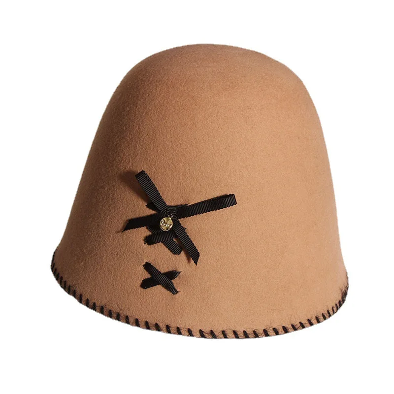 

Autumn and Winter Hats Female Deerskin Velvet Double-sided Fisherman Hat with Raw Edges To Keep Warm Thick Basin Hat