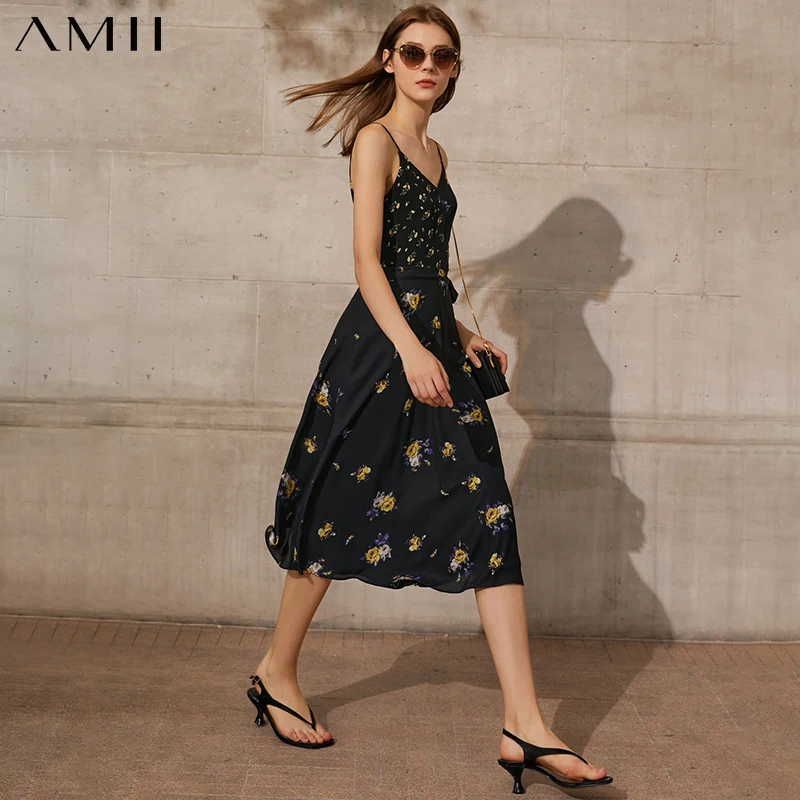 

Платье женское летнее с принтом, на бретелях, с V-образным вырезом, 12170048