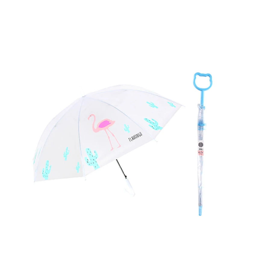 Милый Прозрачный женский зонтик детский с кроликом корпорация лопасти костяшки
