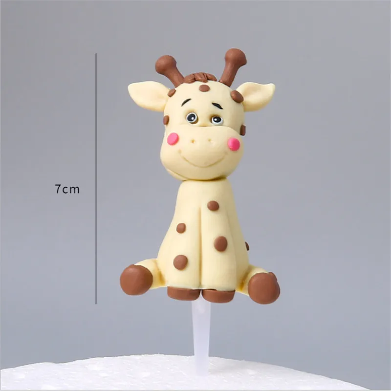 Животным (Жираф) тигр украшения с принтом обезьяна для торта на День защиты детей