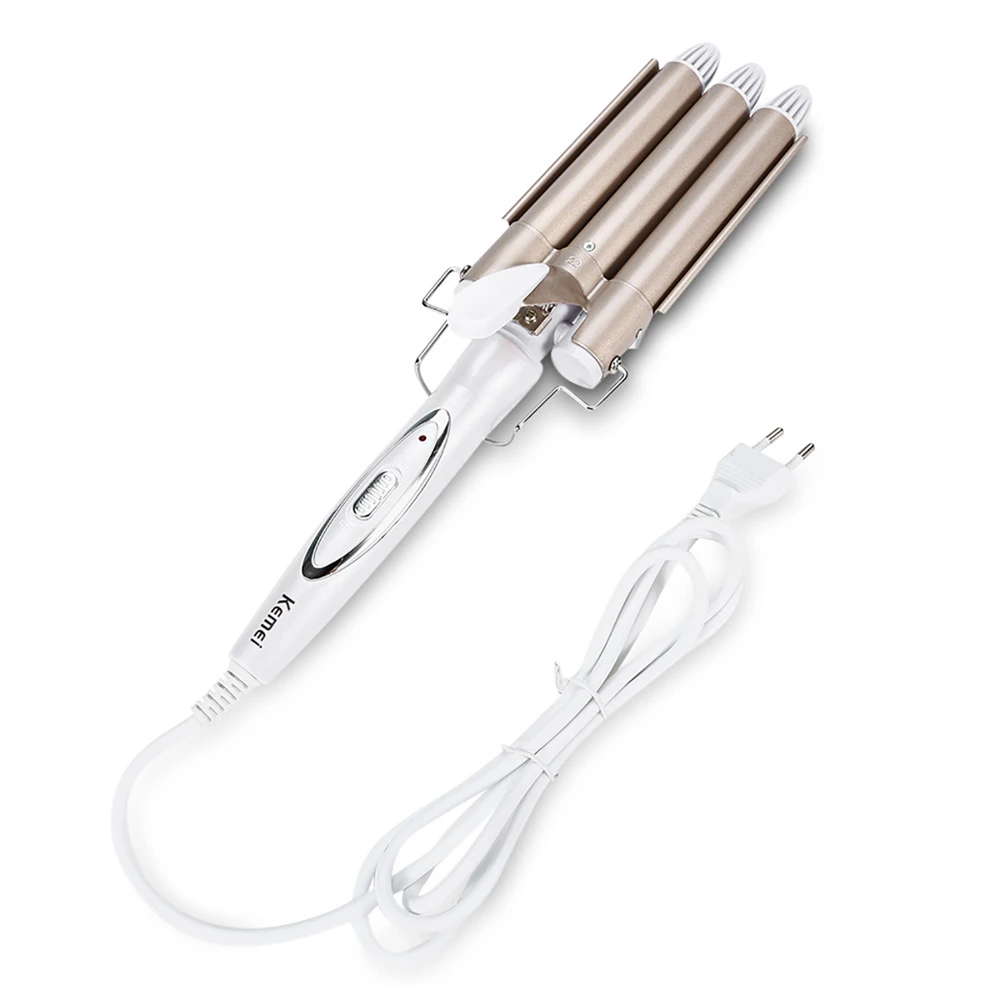 

Hair Curler Ceramic Triple Barrel Hair Styler Ceramic Curling Iron Three Stick Water Corrugated Plywood Professional Hair Tools