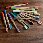 Зубные щетки из бамбука, биоразлагаемые, с низким содержанием углерода, 10 упаковок, Eco кисточка с бамбуковой ручкой