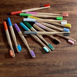 Зубные щетки из бамбука, биоразлагаемые, с низким содержанием углерода, 10 упаковок, Eco кисточка с бамбуковой ручкой