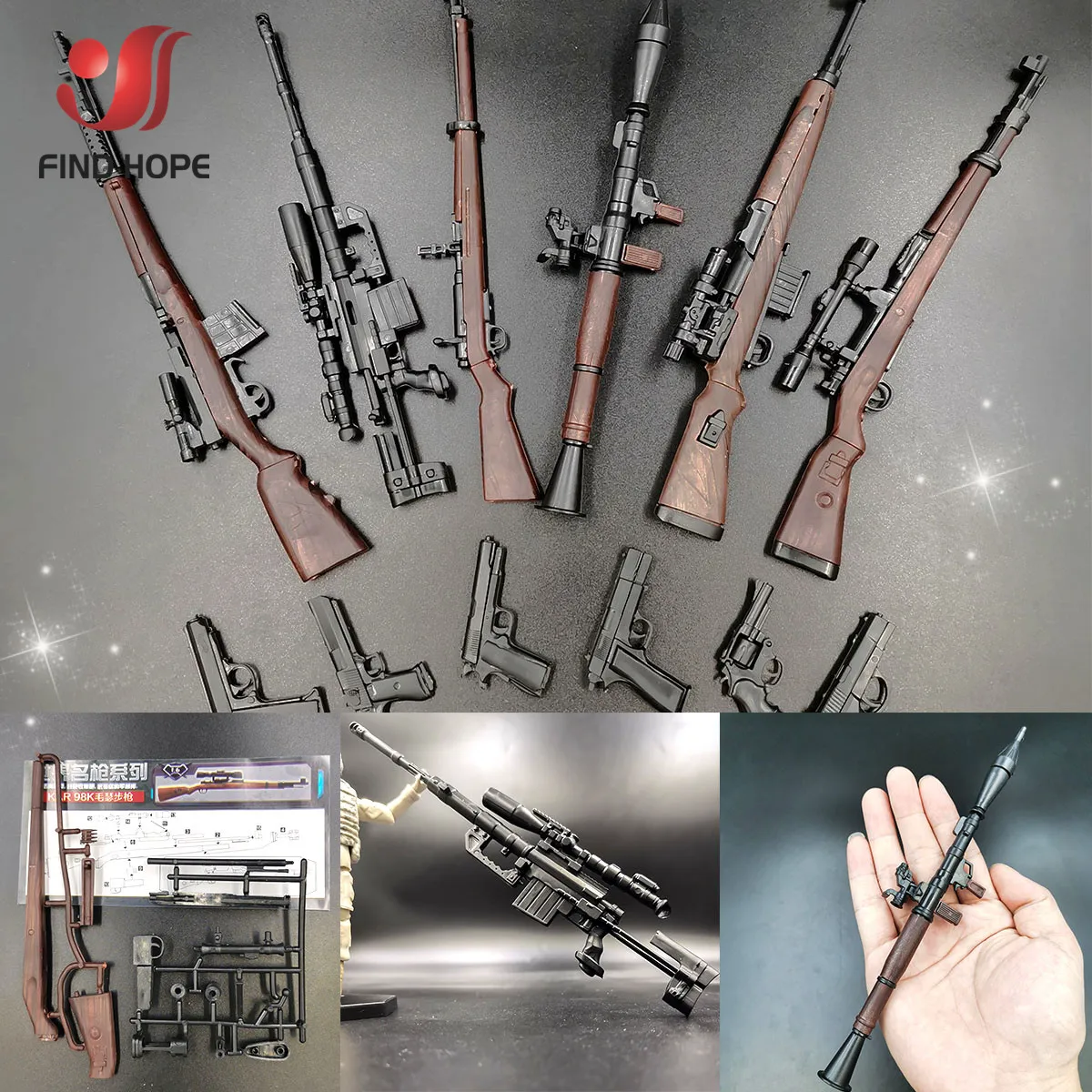 6 шт./компл. 1/6 98K ролевой игры SVT-40 G43rifle M200 Снайпер пистолет Модель монтажный пистолет головоломки кирпич для фигурку