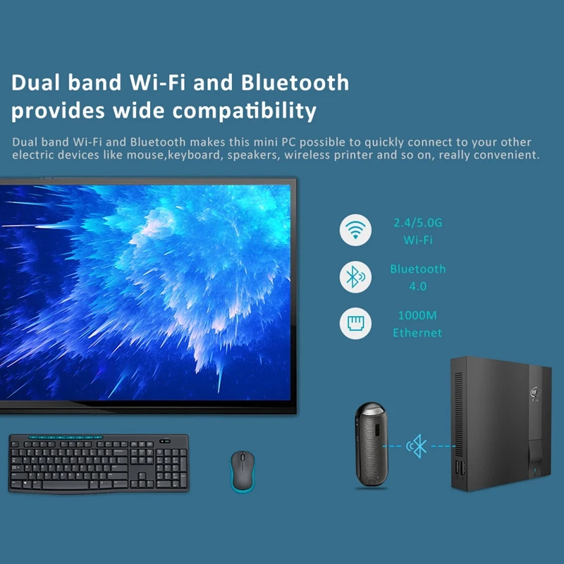 DIY M5 Mini PC Intel Celeron J3455 Windows 10 DDR3L 4G+128G M.2 SSD USB3.0 4K HDMI VGA Gigabit Ehternt 5G WIFI