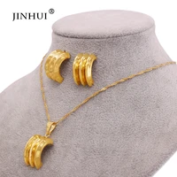 jewelry sets gold color necklace earrings pendants set for women dubai african bridal wedding gifts necklaces jewelery set