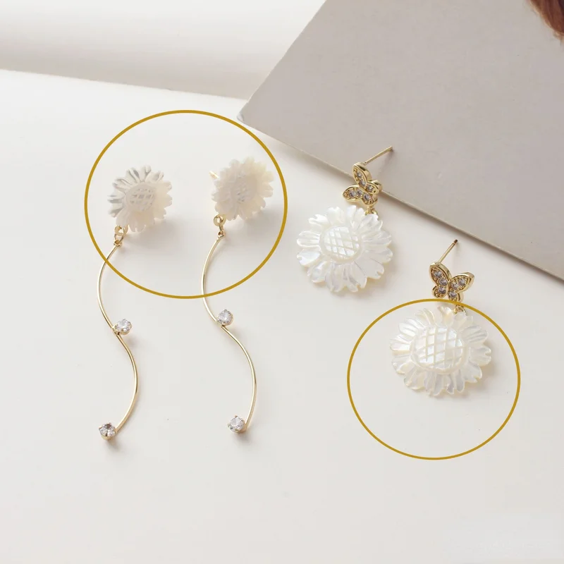 

Натуральная Морская ракушка цветок Подсолнечник самолёт патч сделай сам материал для сережек аксессуары