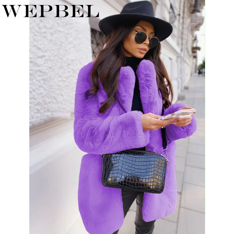 

Mandylandy Women Faux Fur Coat Autumn Winter Warm Plush Teddy Jacket Fashion Long Sleeve Lapel Fur Coats Overcoat Lady Outerwear