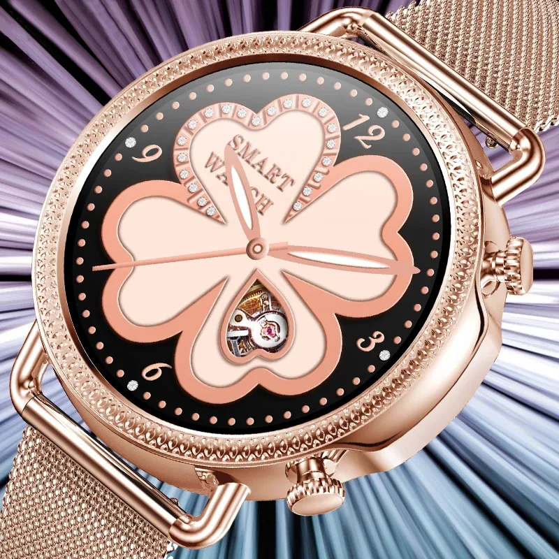 

New Luxury Women's Smart Watch Heart Rate Blood Oxyegen Monitoring Weather Forecast For Android IOS Waterproof Ladies Smartwatch