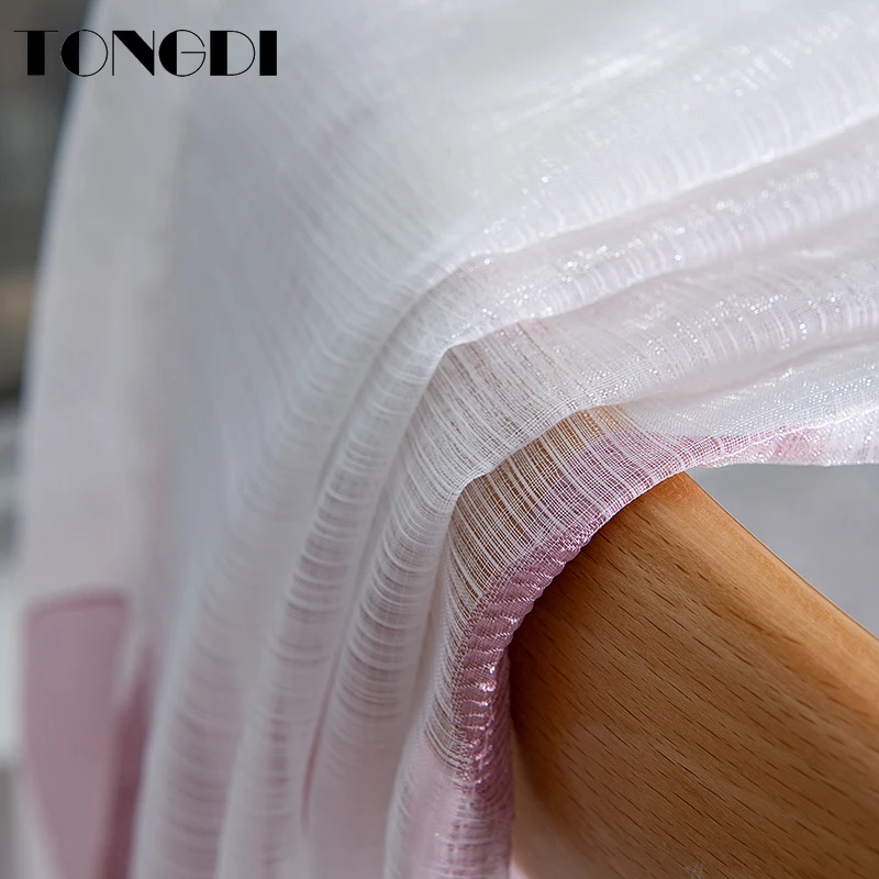 Белая Тюлевая занавеска TONGDI с принтом элегантные цветочные занавески прозрачные