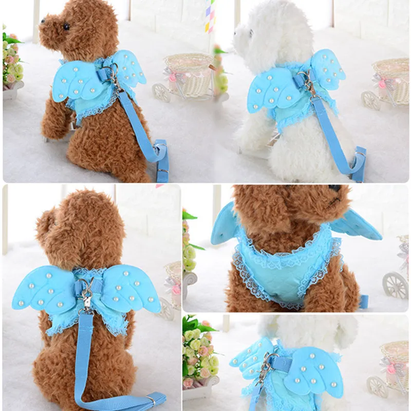 Милый Ошейник с крыльями ангела для принцессы поводок щенка жемчужные