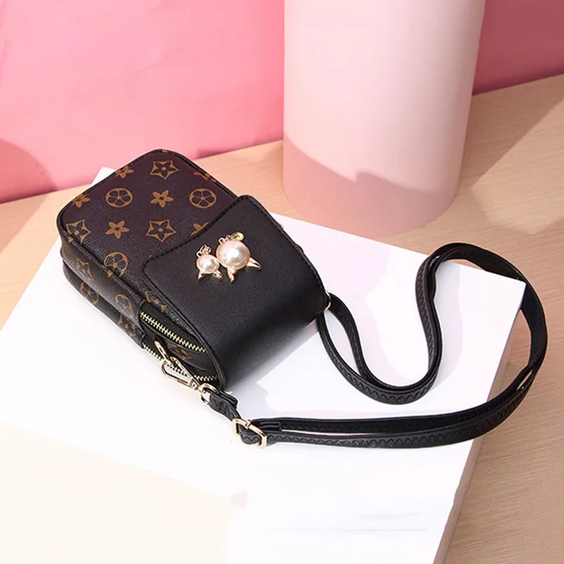 Модная сумка для мобильного телефона женщин кожаные сумки с карманом через плечо