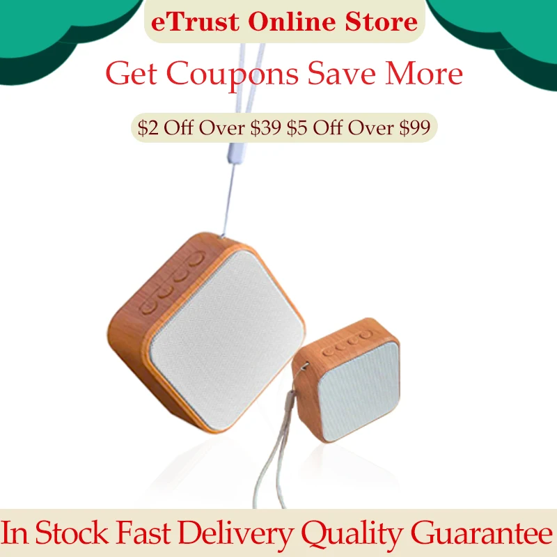 Portable Bluetooth speakers Wooden Subwoofer Speaker mini HD HiFi Sound Music Speaker for Home Palm bsize Support TF loudspeaker