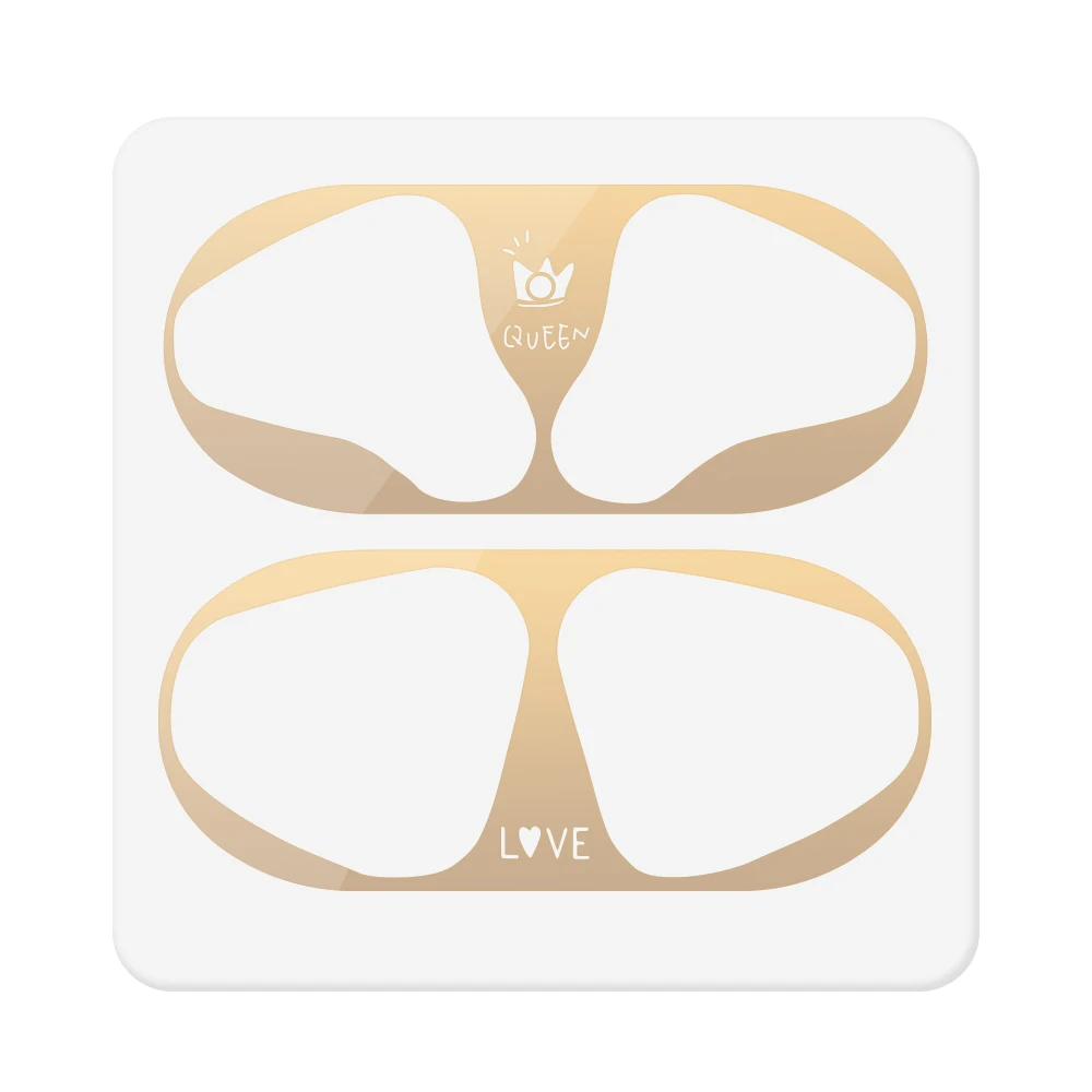 A2Gold Ультра-тонкая металлическая пыль для Apple Airpods 2 1 Зарядная коробка корпус для Airpods наклейки защитный чехол Coque аксессуары - Цвет: A2Gold
