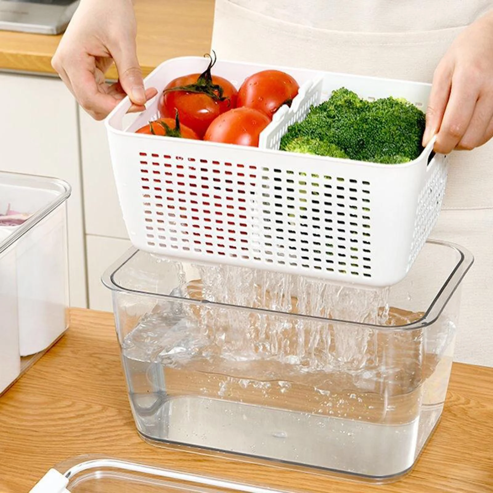 Pro Fresh Produce Vegetable Fruit Storage Basket Fridge Food Containers Refrigerator Organizer Bins Draining Box | Дом и сад