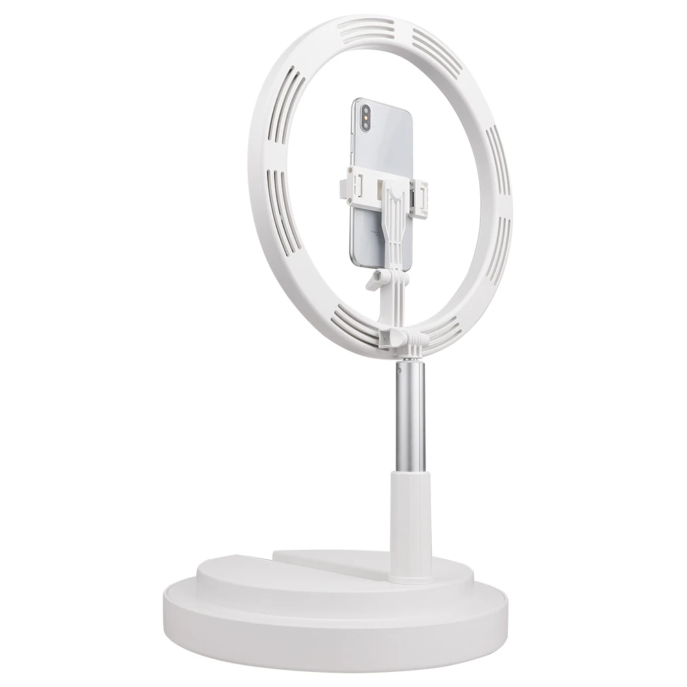 

Round Base Dimmable LED Ring Lamp Portable Storage Collapsible Mobile Phone Selfie Fill Lamp for Video Live Studio