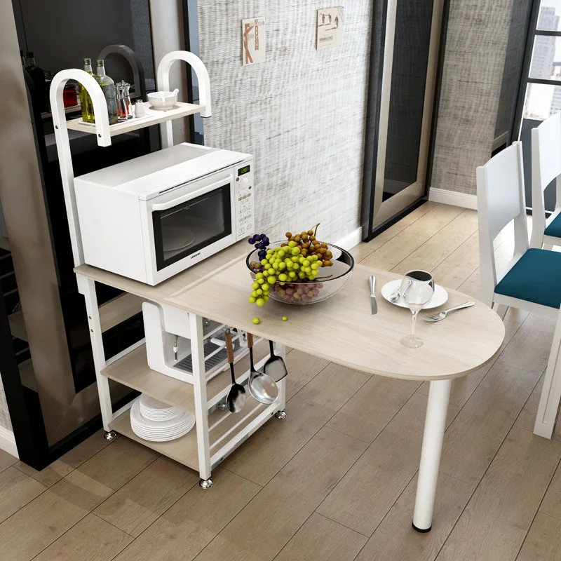 

A Home Creative Microwave/oven Rack Multifunctional Kitchen Daily Storage Organizer Large Space Bar Table Kitchen Furniture