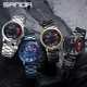 SANDA 2021Sports Men Fashion Hot sale Car Rim Watch 360 Degree Rotating Rim Dial Watch Stainless Steel Waterproof Quartz Clock Other Image