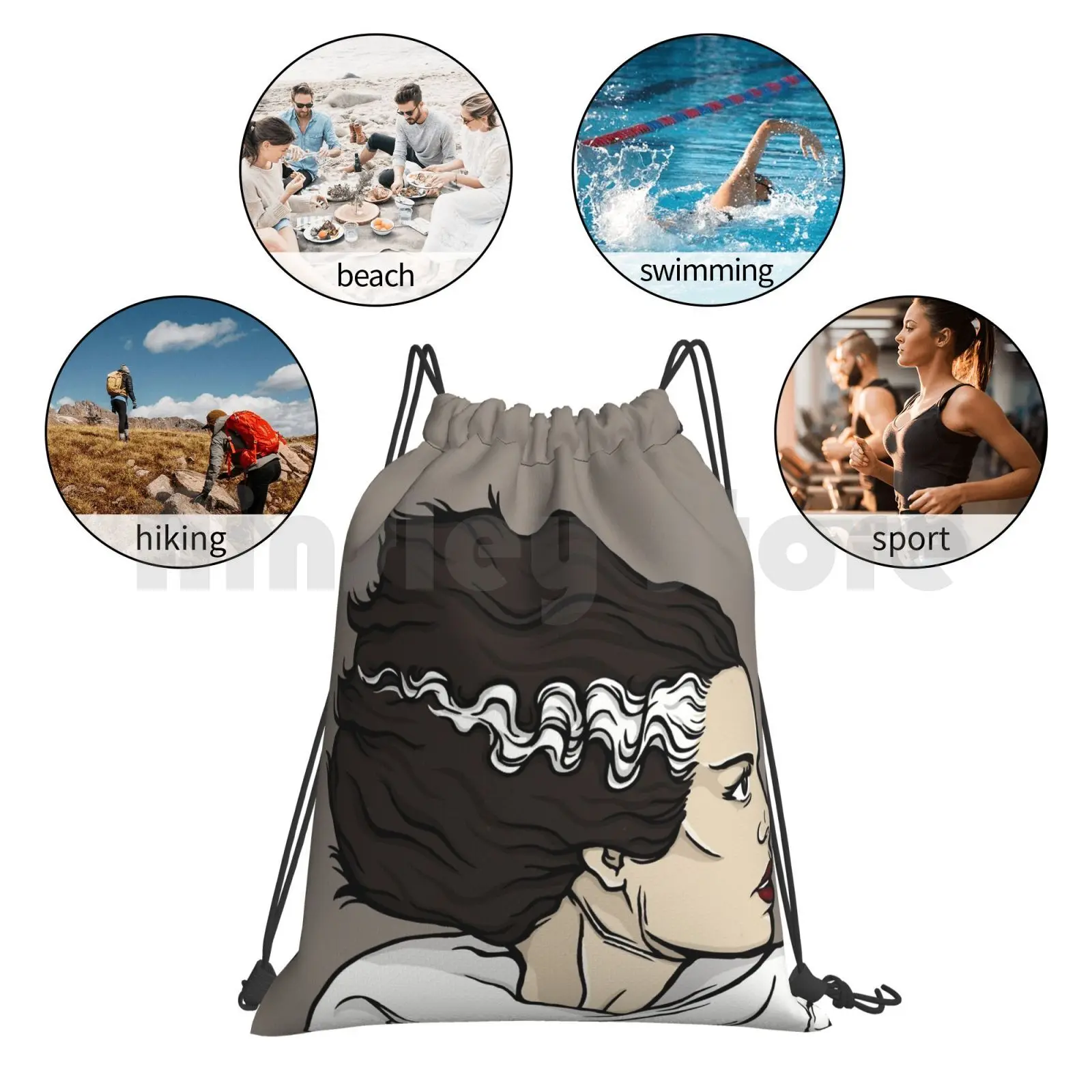 The Bride Frankenstein рюкзак сумка с Кулиской Спортивная Сумка водонепроницаемая Мэри